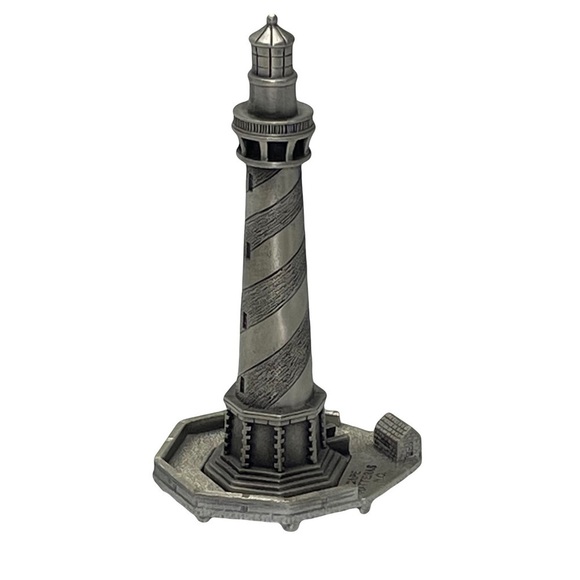 Vintage Pewter Miniature Cape Hatteras Lighthouse - Picture 1 of 11